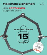 Impact PortaLock 15 – Faltschloss mit Zahlencode, 110 cm, Sicherheitslevel 15 (B-Ware)