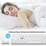 OMOTON Bluetooth Tastatur für Mac OS – Ultraslim, QWERTZ, Leise, Silber