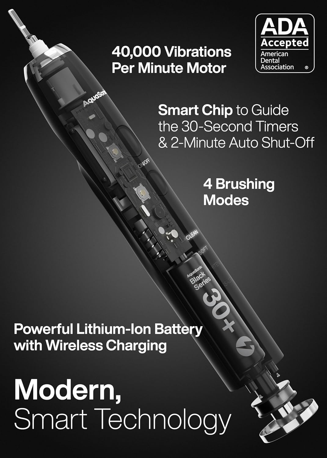 Aquasonic Black Series Ultra Whitening Toothbrush (B-Ware)