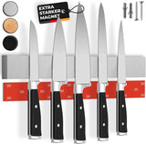 CUCINO Messer-Magnetleiste – 40 cm, Edelstahl, selbstklebend mit 3M-Klebeband
