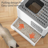 🐱 Gupamiga Katzentoilette – Grau/Weiß, mit Deckel & Tablett - B-Ware