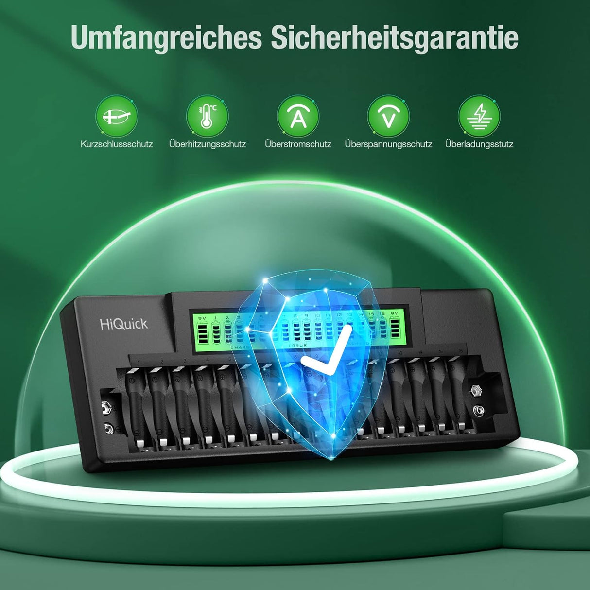 HiQuick Akku-Ladegerät AA / AAA / 9V (B-Ware)