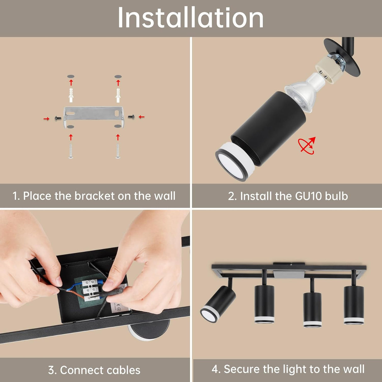 💡 Dehobo LED Deckenstrahler 4-flammig