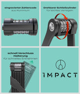 Impact PortaLock 15 – Faltschloss mit Zahlencode, 110 cm, Sicherheitslevel 15 (B-Ware)