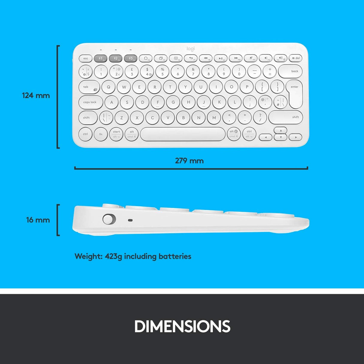 ⌨️ Logitech K380 Multi-Device Tastatur – Weiß