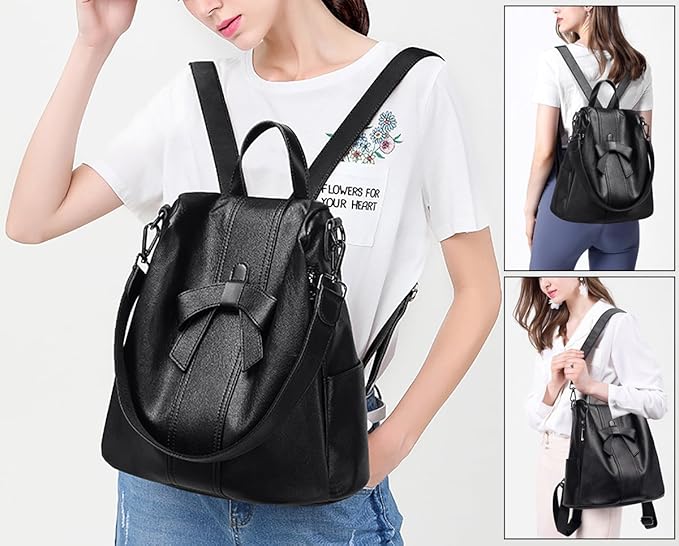 🎀 UTO Damen-Rucksack Schwarz