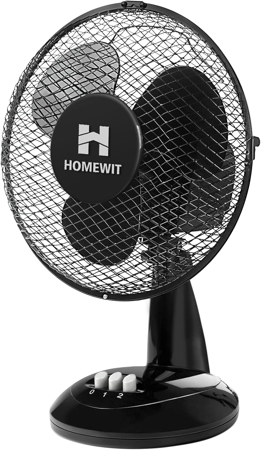 🌟 Homewit Tischventilator 9 Zoll – Leise mit Schwenkfunktion, 20W Stromsparend, 2 Geschwindigkeitsstufen, Ideal für Wohnzimmer, Schlafzimmer, Büro – Schwarz 🌟