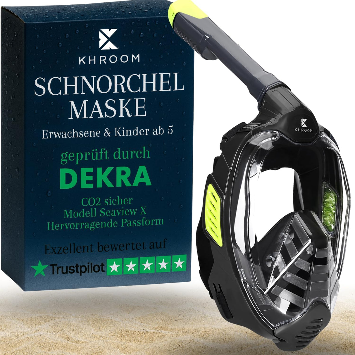 Khroom Seaview X Schnorchelmaske (S/M, Schwarz)