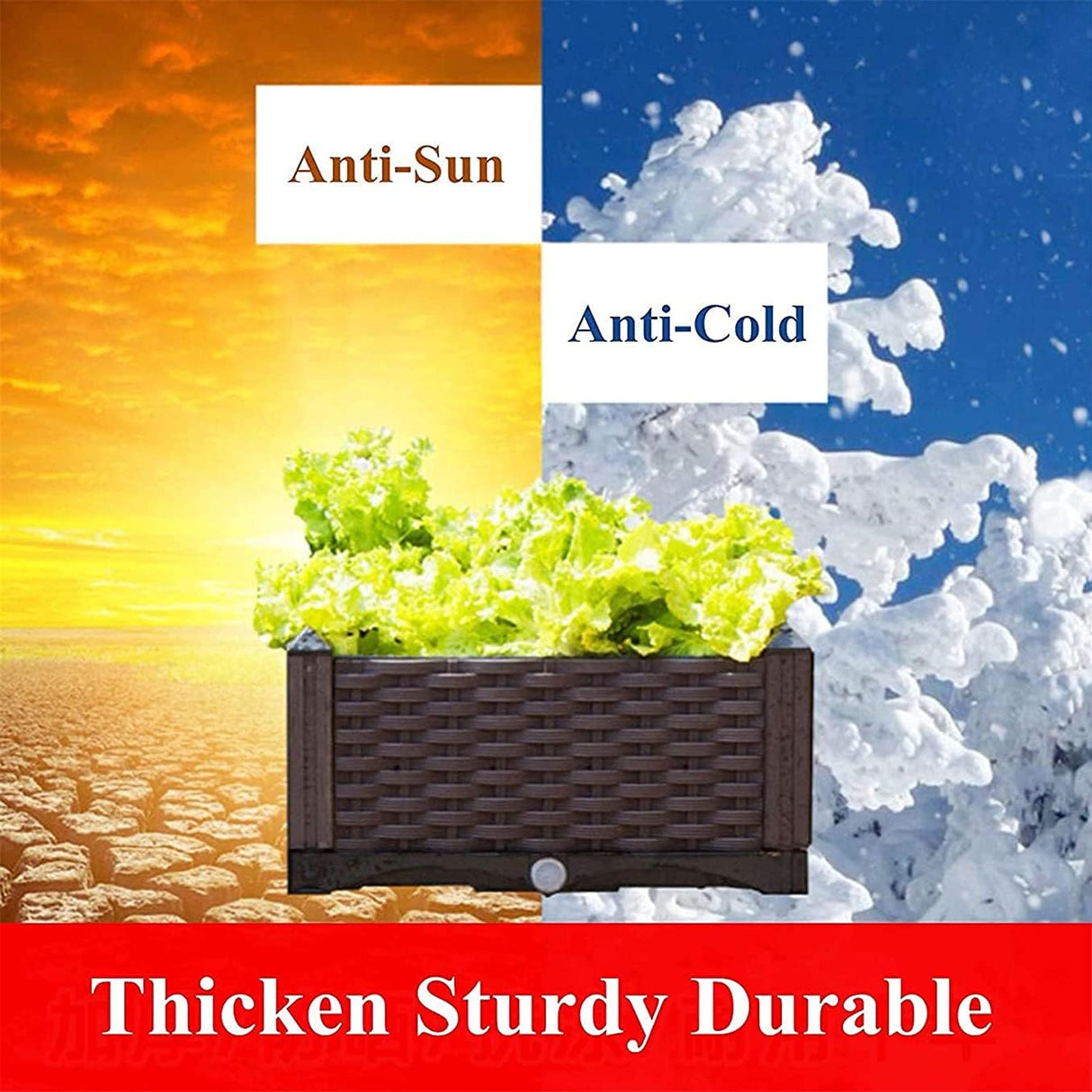 🌱 GCSQF Hochbeet mit 3 Pflanzgefäßen