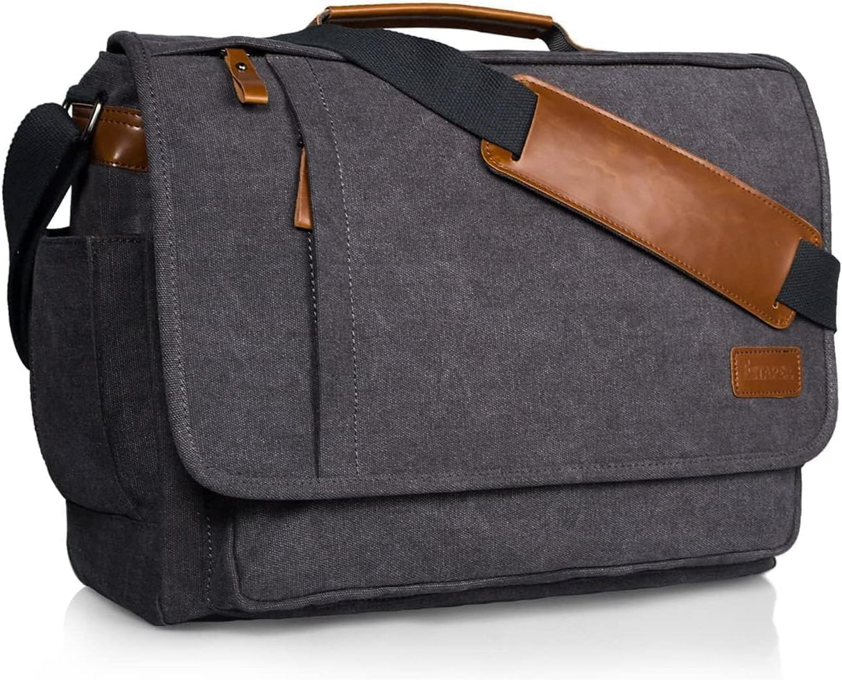 🌟 ESTARER Umhängetasche/Laptoptasche 15,6 Zoll – Canvas Grau 🌟