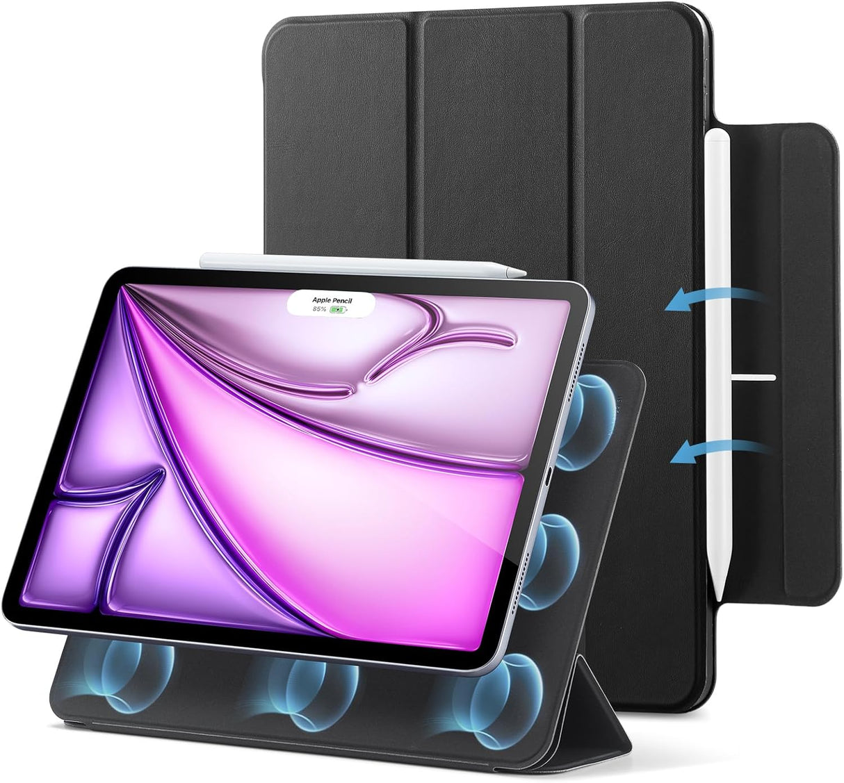 🌟 ESR Hülle für iPad Air 13 Zoll M2 (2024) und iPad Pro 12.9 (2022/2021/2020) – Rebound-Serie, Schwarz (B-Ware) 🌟