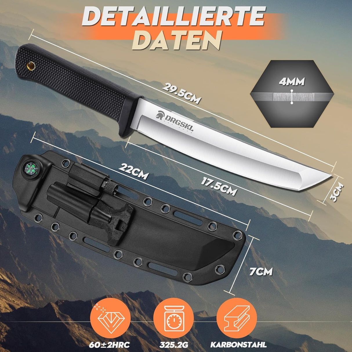 🔪 DRGSKL Recon Tanto Messer - B-Ware!