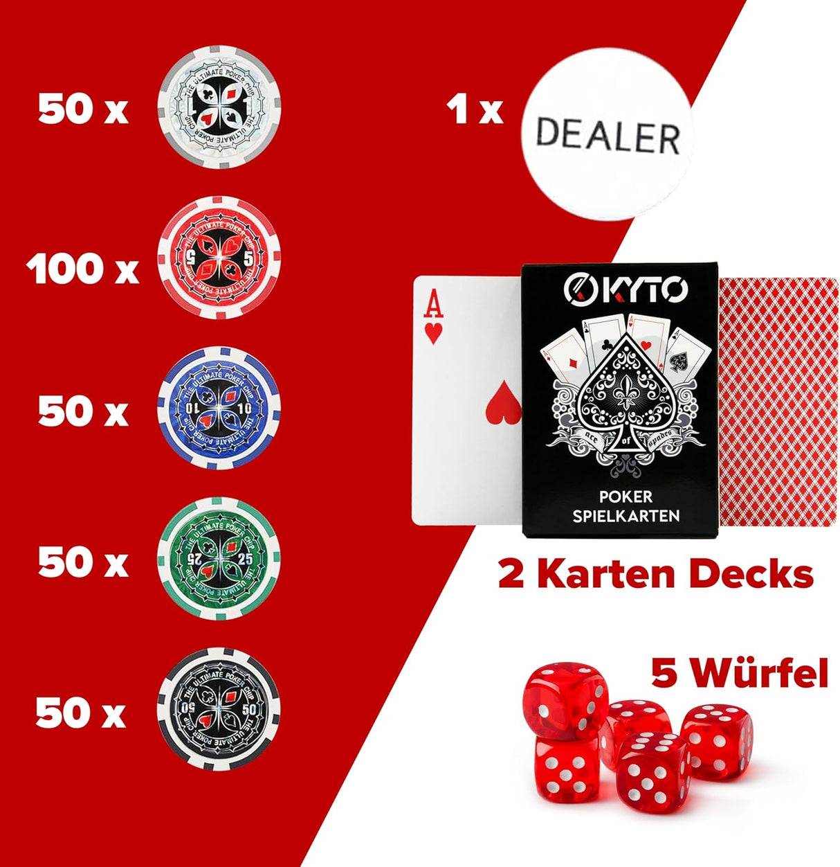 ♠️ Kyto 300-tlg. Poker Set - B-Ware!