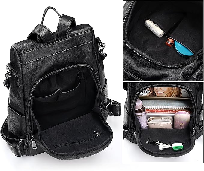 🎀 UTO Damen-Rucksack Schwarz