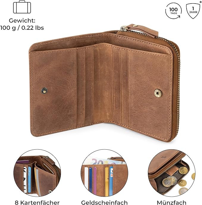 Berliner Bags – Vintage Geldbörse „Sara“ (Braun)