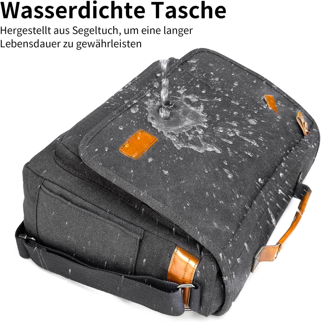 🌟 ESTARER Umhängetasche/Laptoptasche 15,6 Zoll – Canvas Grau 🌟