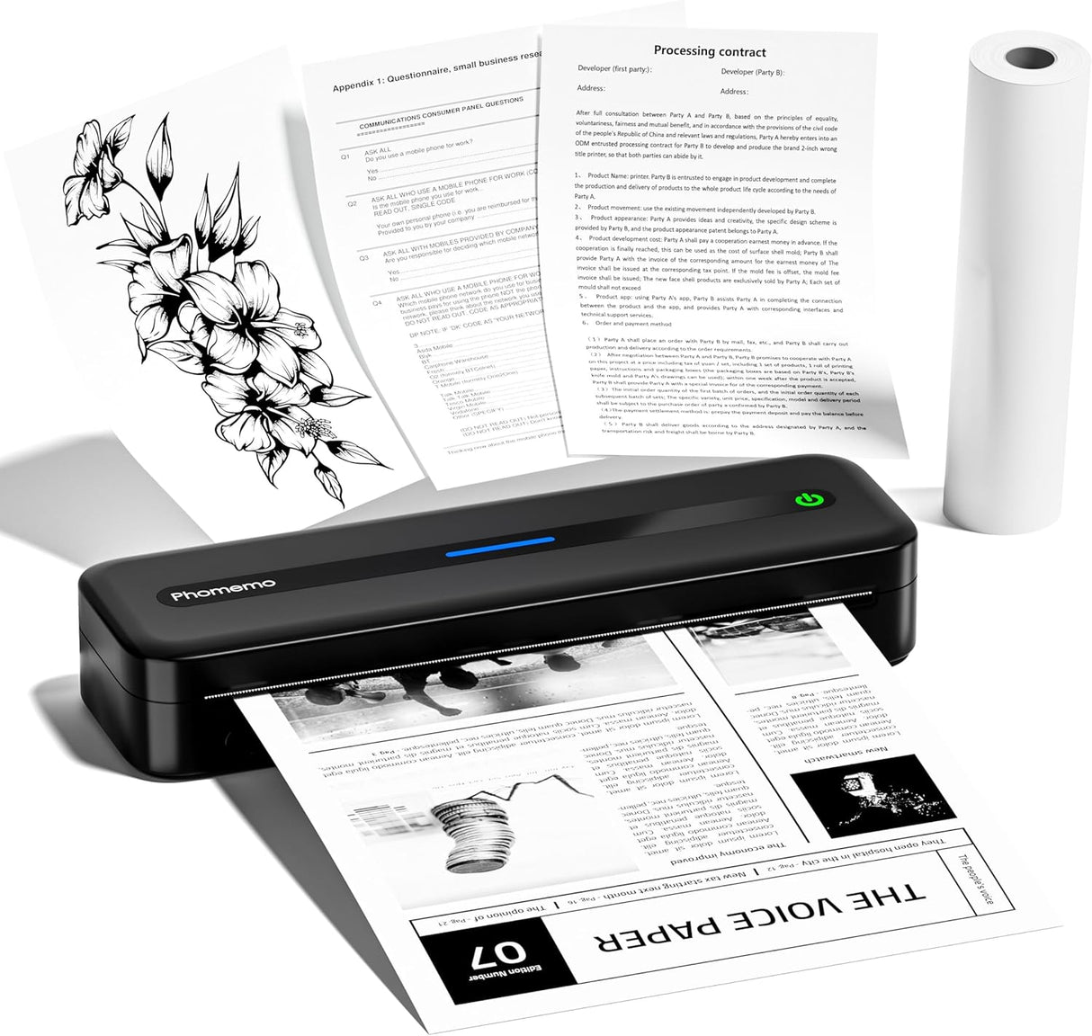 🌟 Phomemo M832 Mobiler Drucker A4 – Tragbarer Thermodrucker, kompatibel mit Windows/macOS/iOS/Android 🌟