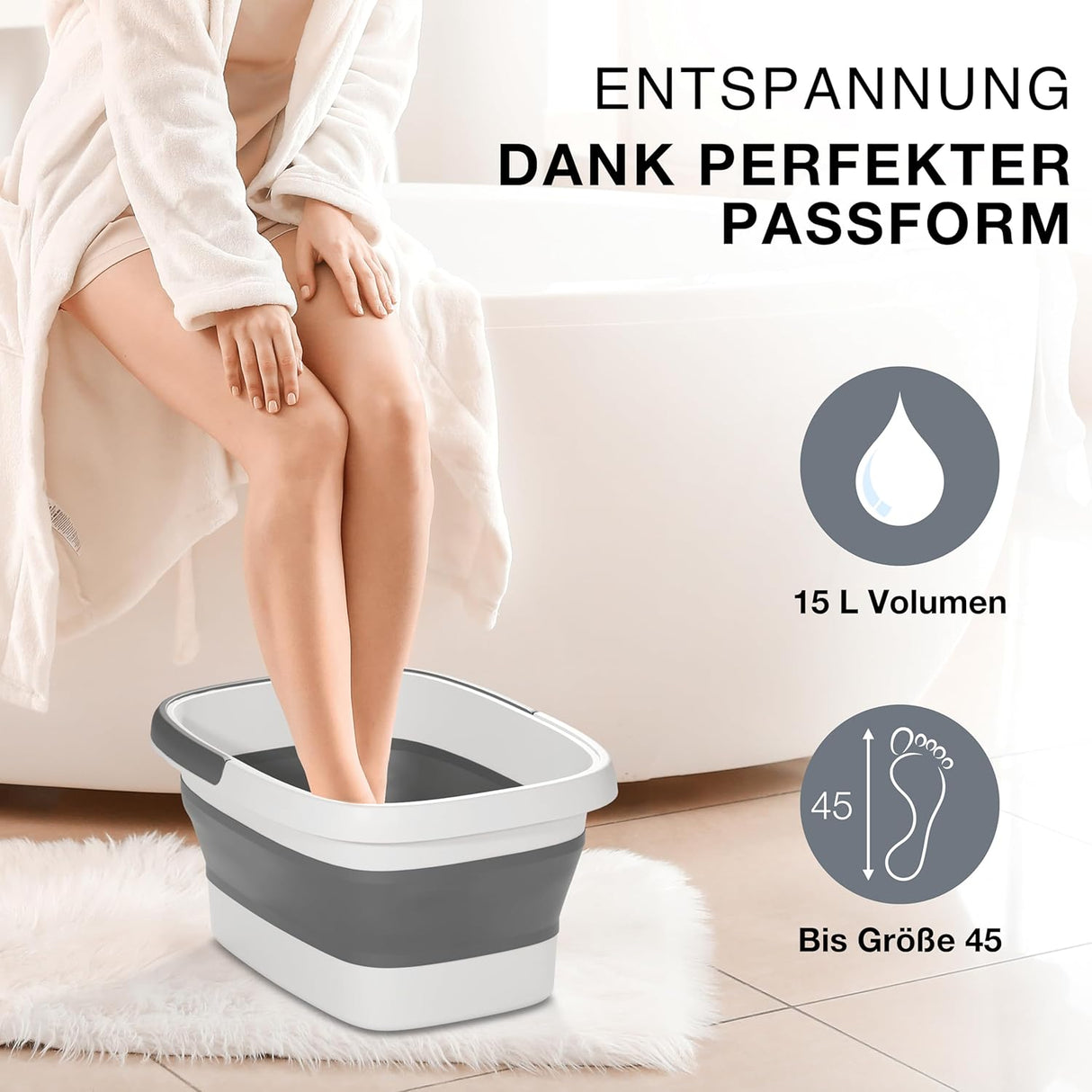 🦶 VMbathrooms Fußoase – faltbares Fußbad