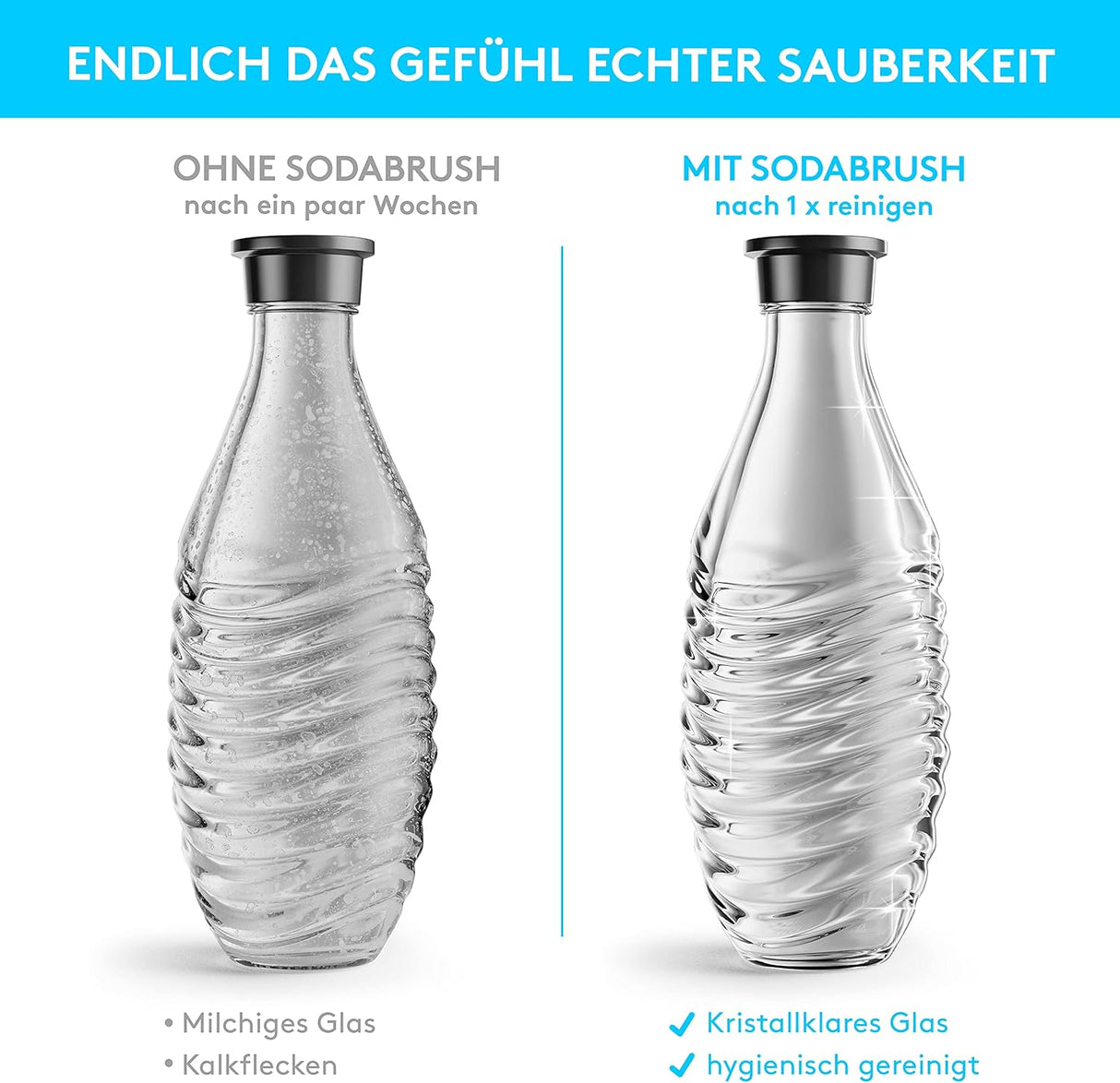 🌟 LICHTENWERK® Premium Flaschenbürste für SodaStream - B-Ware! Perfekte Passform & kratzfreie Reinigung