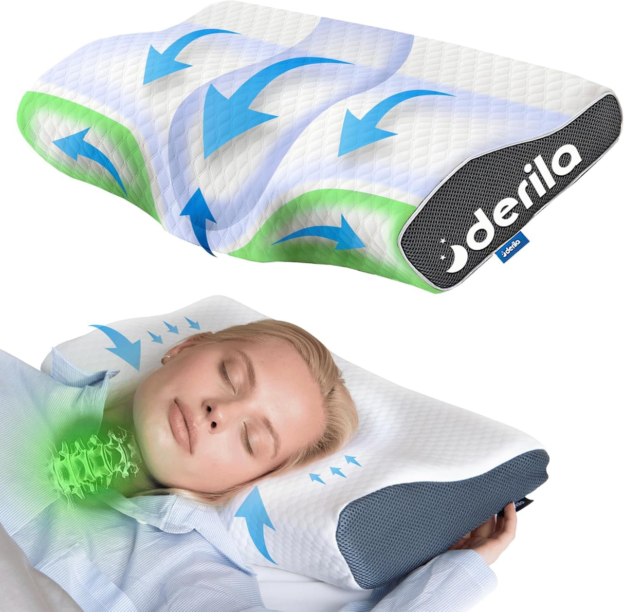 🛌 Derila Orthopädisches Nackenkissen – Queen Size