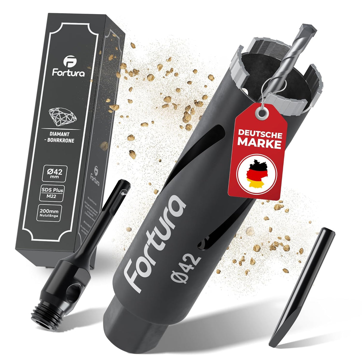 Diamant-Kernbohrer Ø42 × 200 mm – SDS Plus (Bohrkrone 2.0)