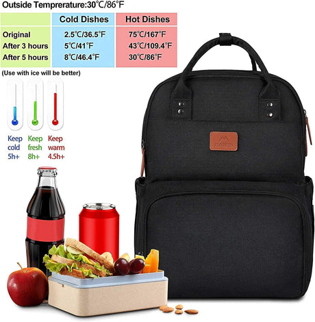 🌟 MATEIN Laptop Lunch Rucksack – 17 Zoll, mit isoliertem Kühlfach und USB-Anschluss, Schwarz 🌟