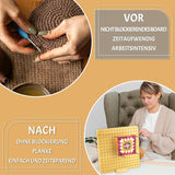 🌟 COWVTUJ Sperrbrett für Granny Square – Handcrafted Wooden Blocking Board für Häkelprojekte, Komplettset mit 20 Edelstahl-Stabstiften und 5 Nadeln, 19,6 cm, B-Ware 🌟