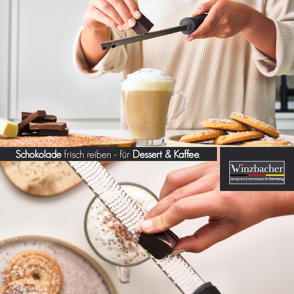 🌸 Winzbacher Premium Zester Reibe – Flower Purple (Lila) (B-Ware)