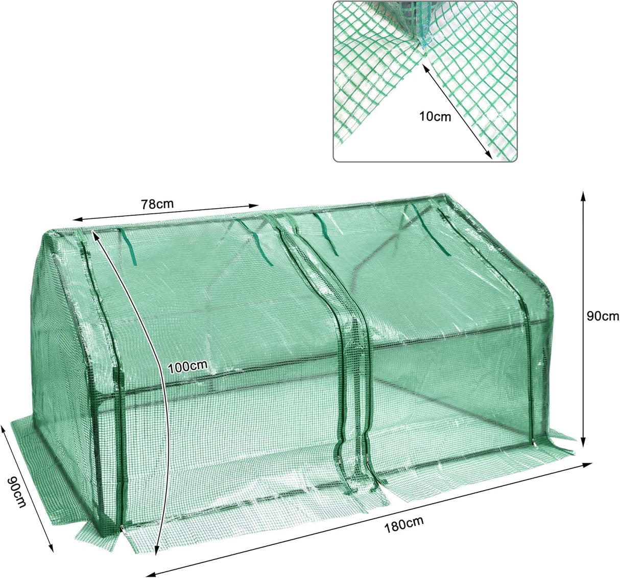 🌱 HENGMEI Gewächshaus Treibhaus – 180x90x90 cm, Grün, B-Ware 🌱