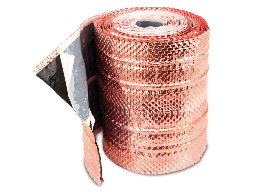 Dach-Kupferband mit 4 Längssicken – 5 m Rolle, selbstklebend