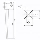 🛠️ Einschlaghülse 90 mm x 750 mm