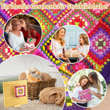 🌟 COWVTUJ Sperrbrett für Granny Square – Handcrafted Wooden Blocking Board für Häkelprojekte, Komplettset mit 20 Edelstahl-Stabstiften und 5 Nadeln, 19,6 cm, B-Ware 🌟