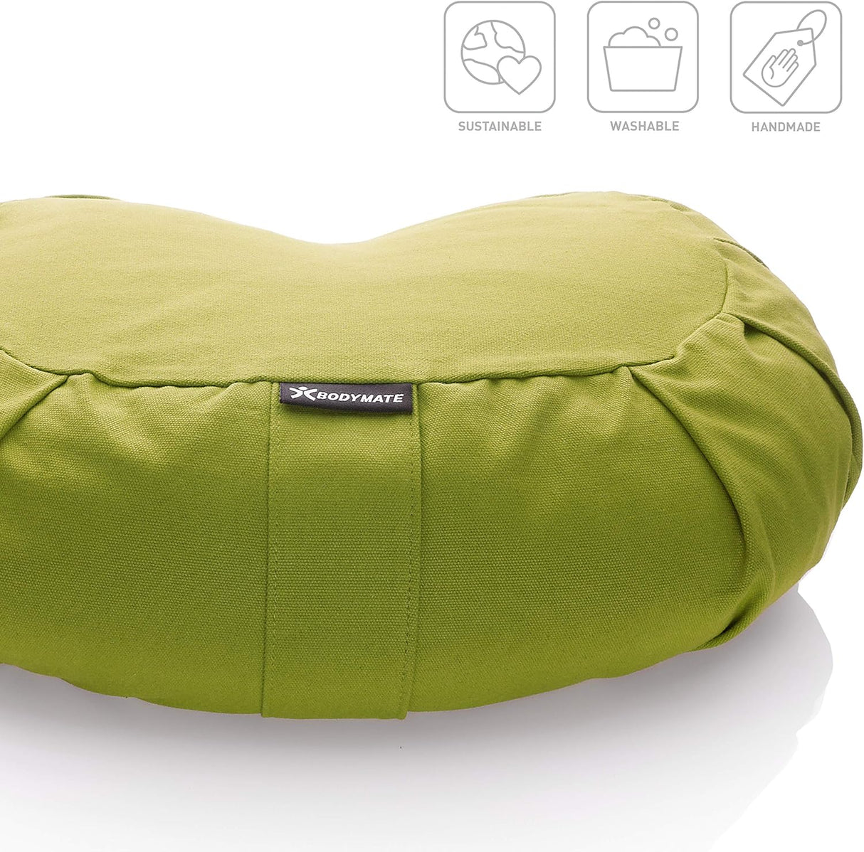 🧘‍♀️ BODYMATE Yogakissen Halbmond – Olive