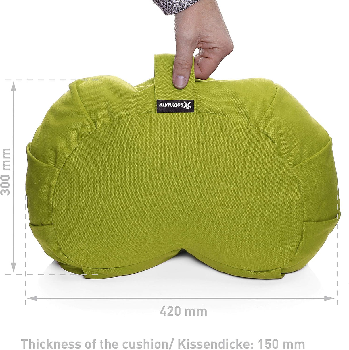 🧘‍♀️ BODYMATE Yogakissen Halbmond – Olive