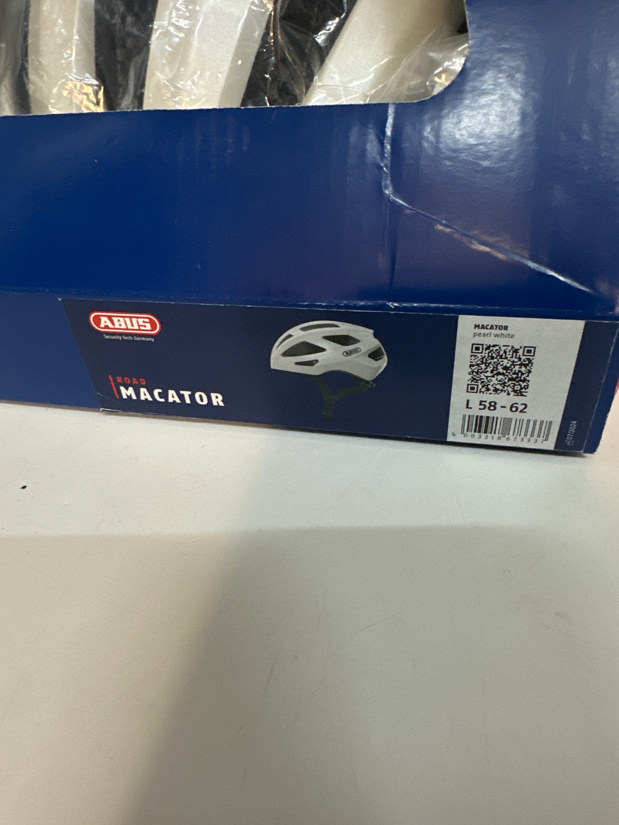 🚴‍♂️ ABUS Macator pearl white, Größe L (58–62 cm)