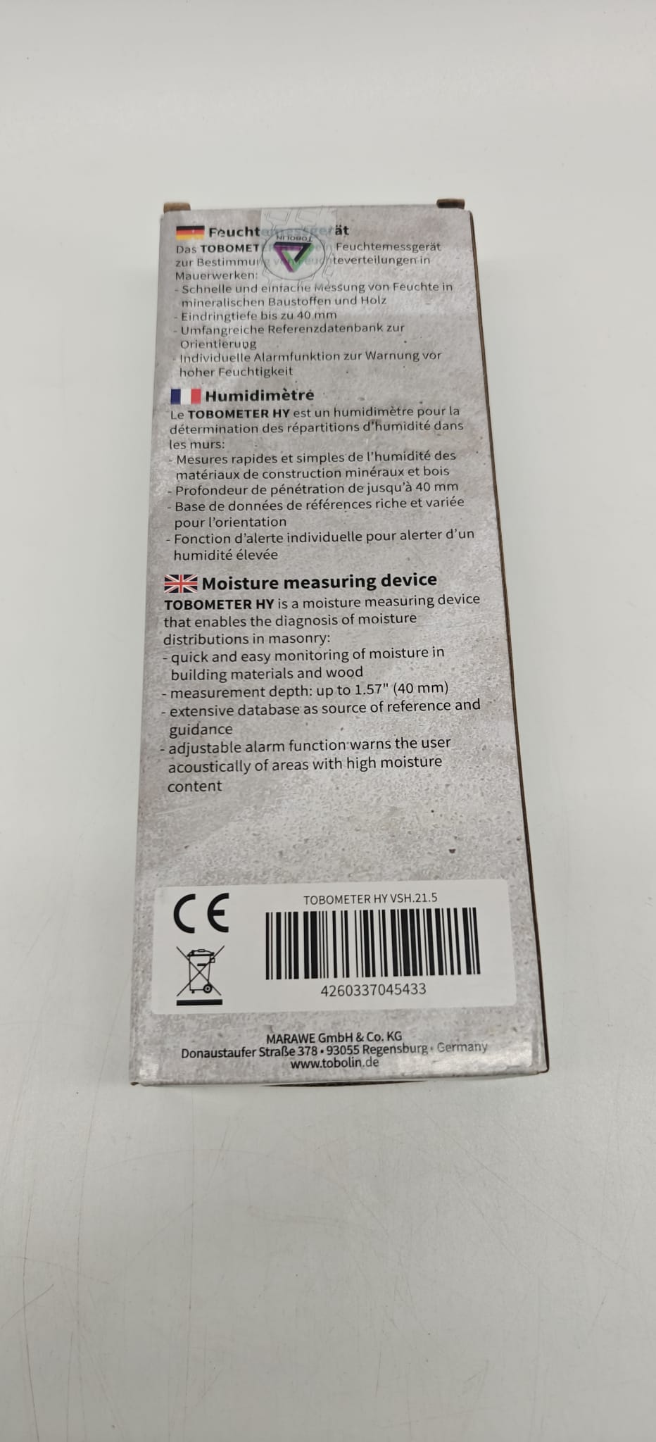 📏 TOBOLIN Feuchtemessgerät – TOBOMETER HY