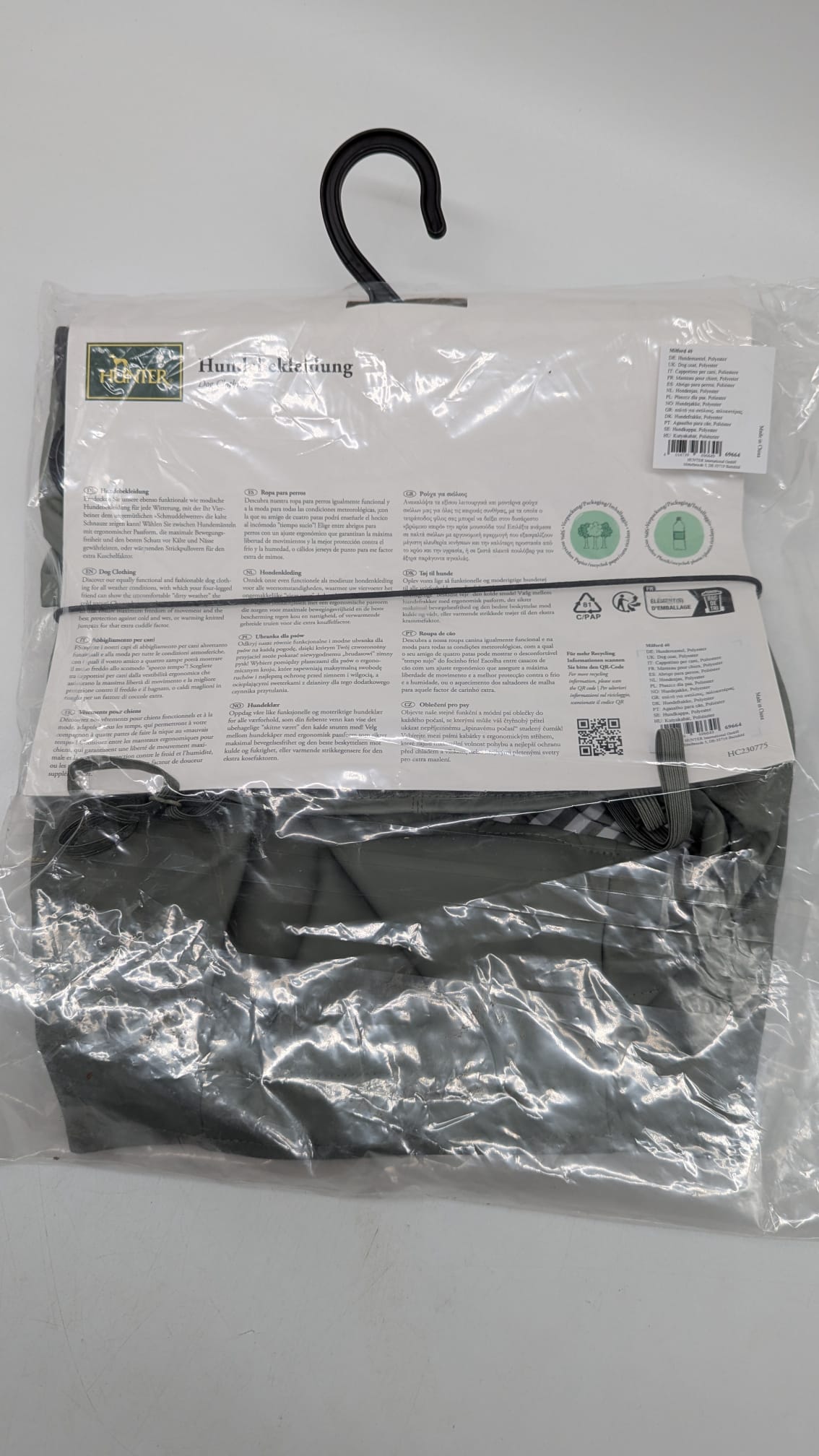 🐾 HUNTER Hunde-Regenmantel Milford – Taupe (Größe 40) - NEU