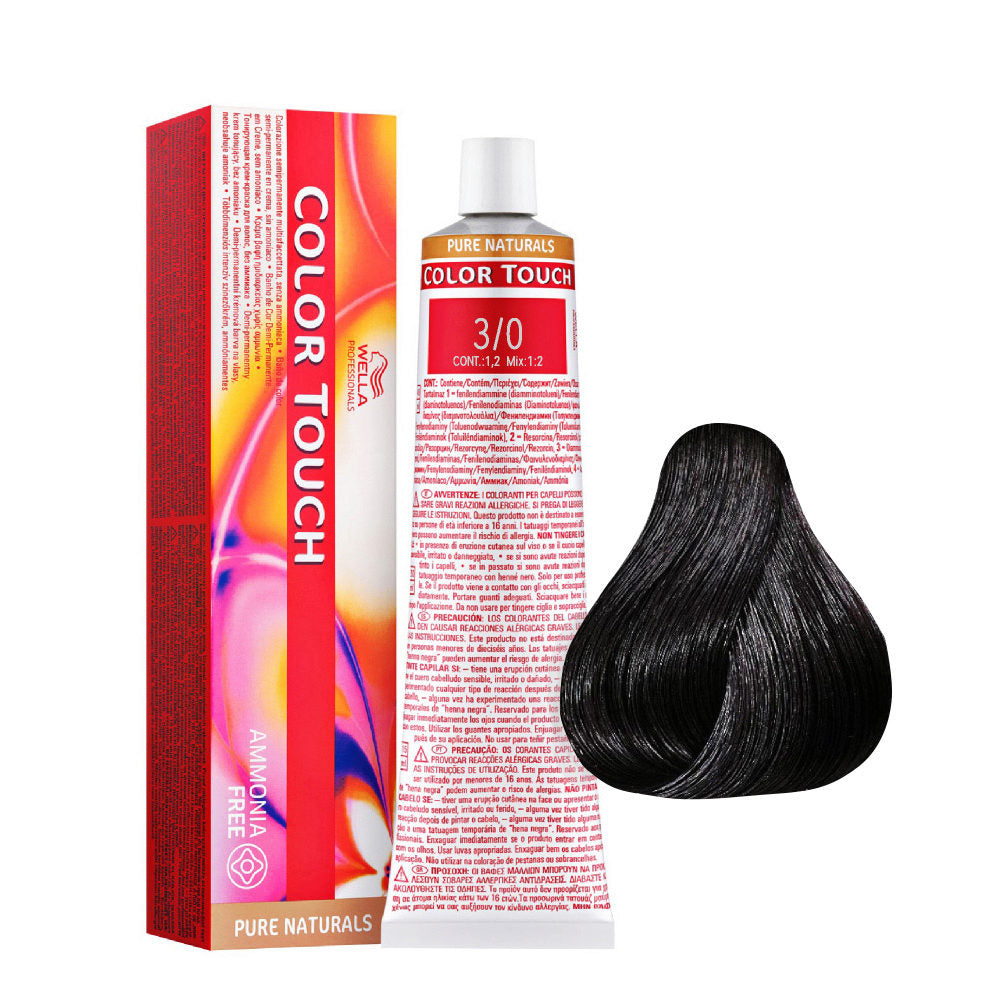 🌟 Wella Color Touch 3/0 – Dunkelbraun Natur, 60 ml 🌟