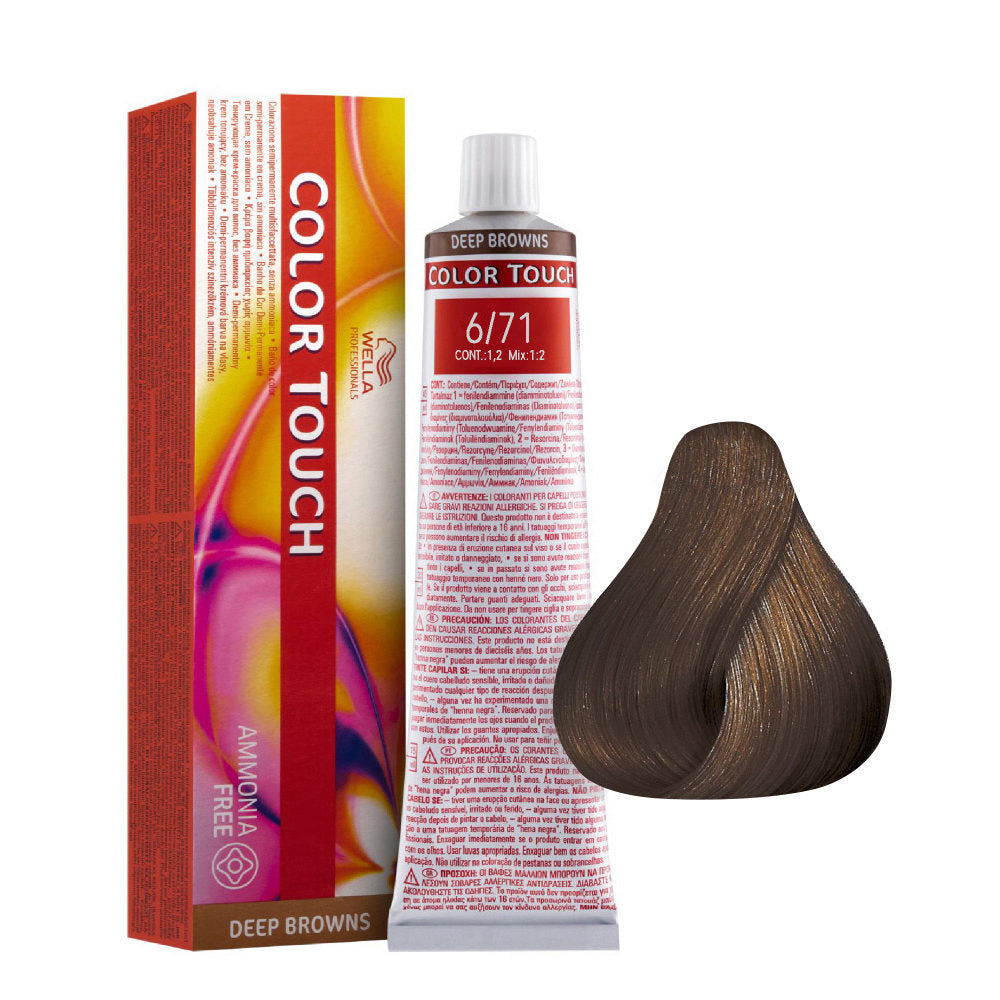 🌟 Wella Color Touch 6/71 – Dunkelblond Braun-Asch, 60 ml 🌟