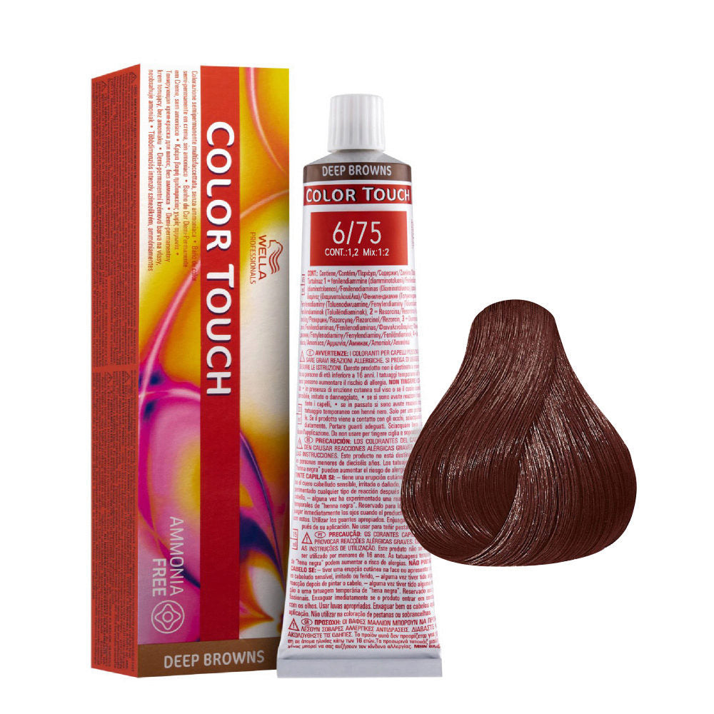 🌟 Wella Color Touch 6/75 – Dunkelblond Braun-Mahagoni, 60 ml 🌟