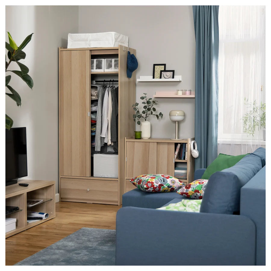 🚪 BRUKSVARA Schiebetüren-Kleiderschrank 80x191 cm – B-Ware!