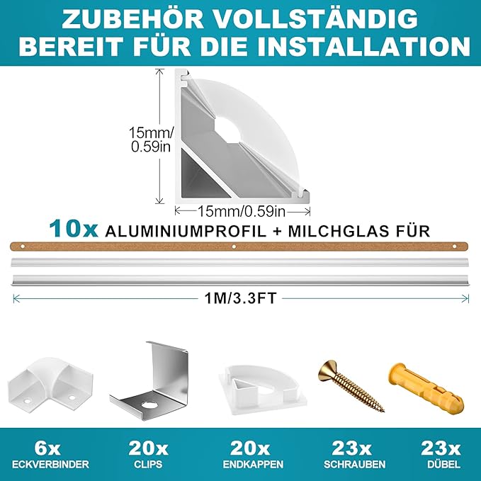 💡 Liaointec LED Aluminiumprofil V-Form (B-Ware)