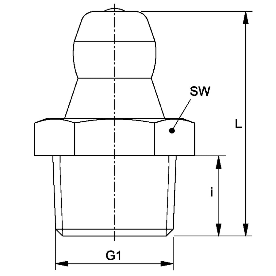 SNK Kegelschmiernippel M10×1,5 – AGM10x1,5-K (100er Set)