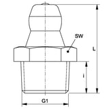 SNK Kegelschmiernippel M10×1,5 – AGM10x1,5-K (100er Set)