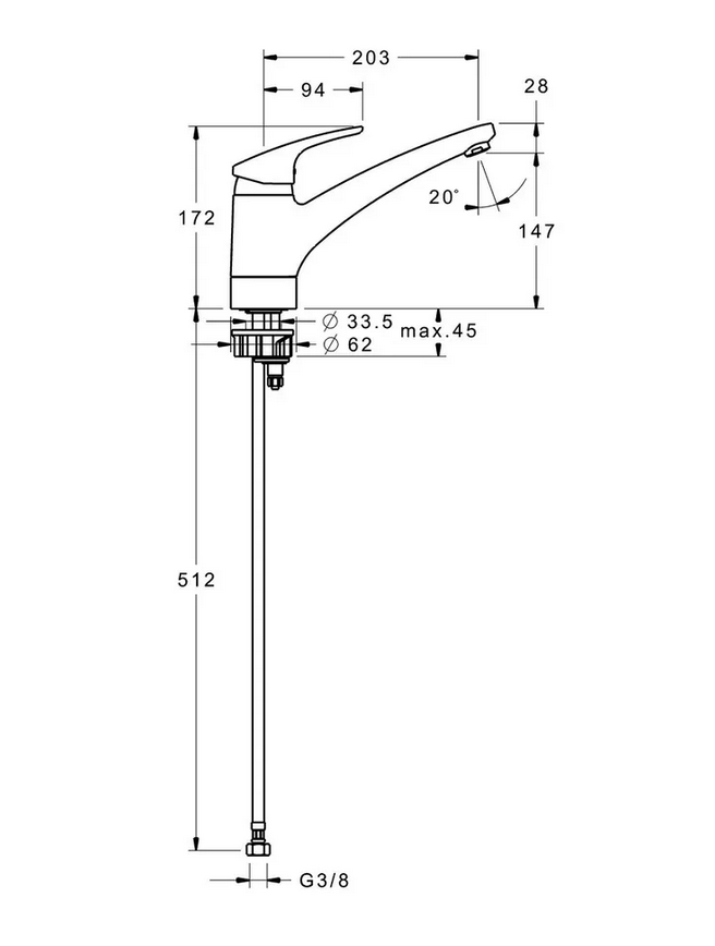 🧼 Hansa Küchenarmatur 0114 Chrom (B-Ware)