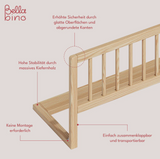 Bellabino Yuna Bettschutzgitter – 37 × 115 × 33 cm, natur, Kiefer massiv