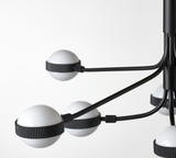 IKEA STORSLINGA Kronleuchter – 8-armig, LED, schwarz/weiß, 70 cm