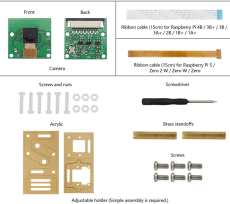 Freenove Kamera 5MP / 8MP für Raspberry Pi 5, 4B, 3B+, A+, Zero 2 W, Jetson Nano