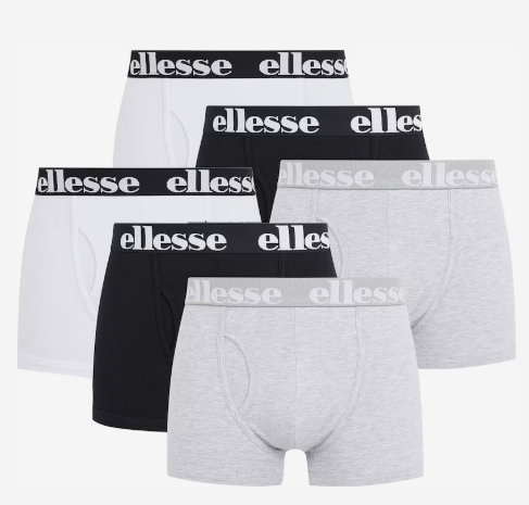 🩲 ELLESSE Boxershorts Set – Grau/Schwarz/Weiß, Größe L - B-Ware