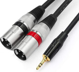 🎧 Tisino 3,5 mm auf 2× XLR Kabel 1 m – Y-Splitter Adapter für Mischpult & Verstärker - B-Ware